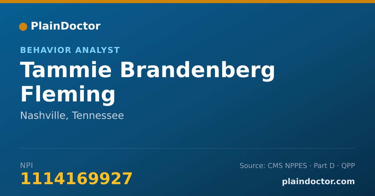 Shareable card for Tammie Brandenberg Fleming - Behavior Analyst, Nashville, TN