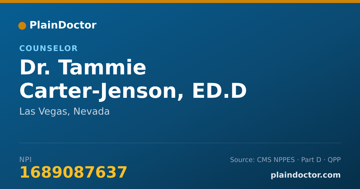 Shareable card for Tammie Carter-Jenson, ED.D - Counselor, Las Vegas, NV
