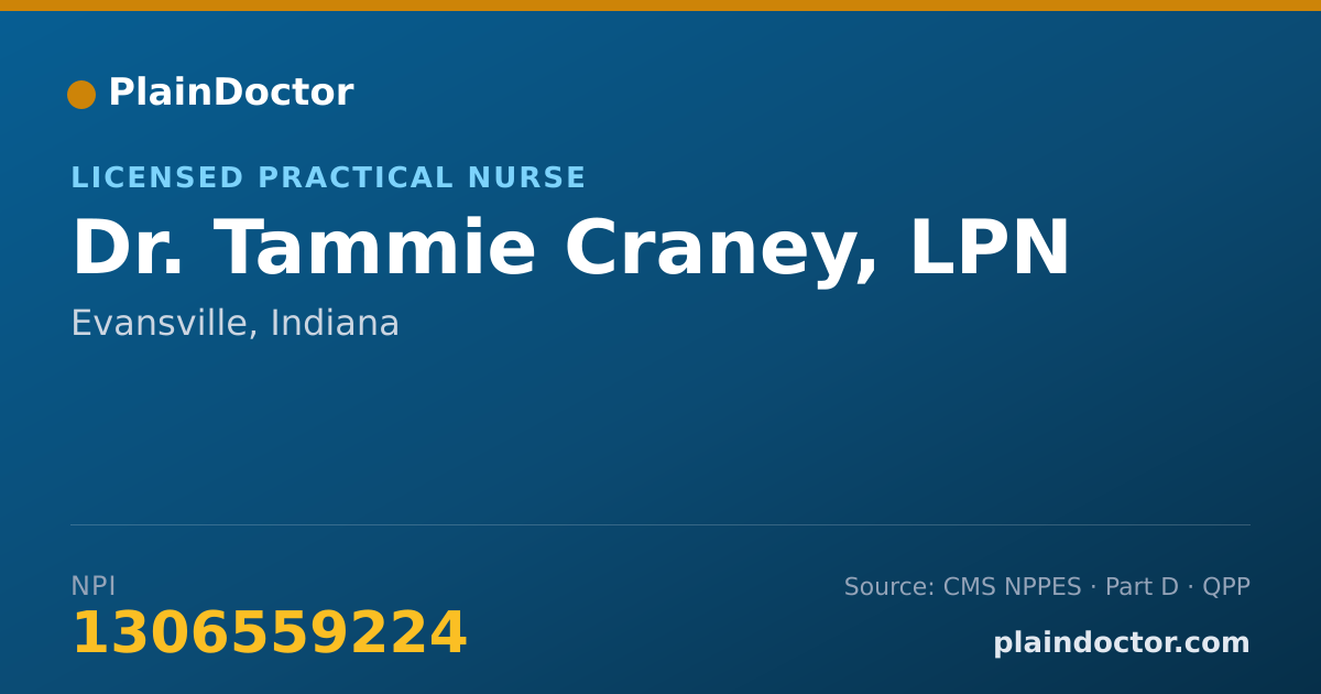 Shareable card for Tammie Craney, LPN - Licensed Practical Nurse, Evansville, IN