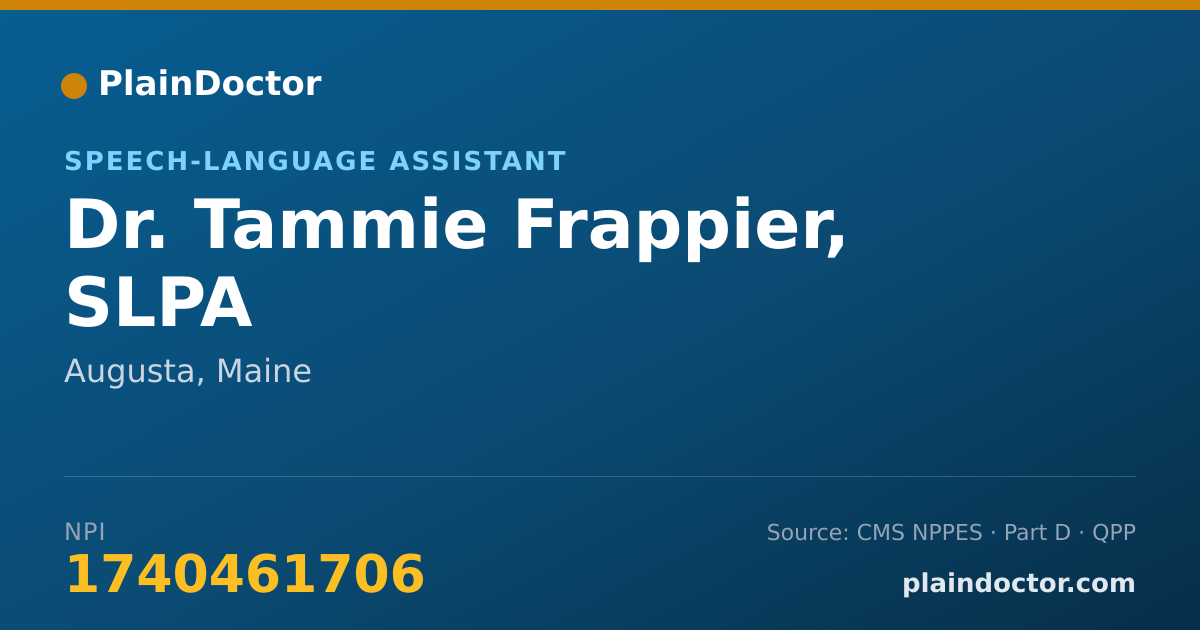 Shareable card for Tammie Frappier, SLPA - Speech-Language Assistant, Augusta, ME