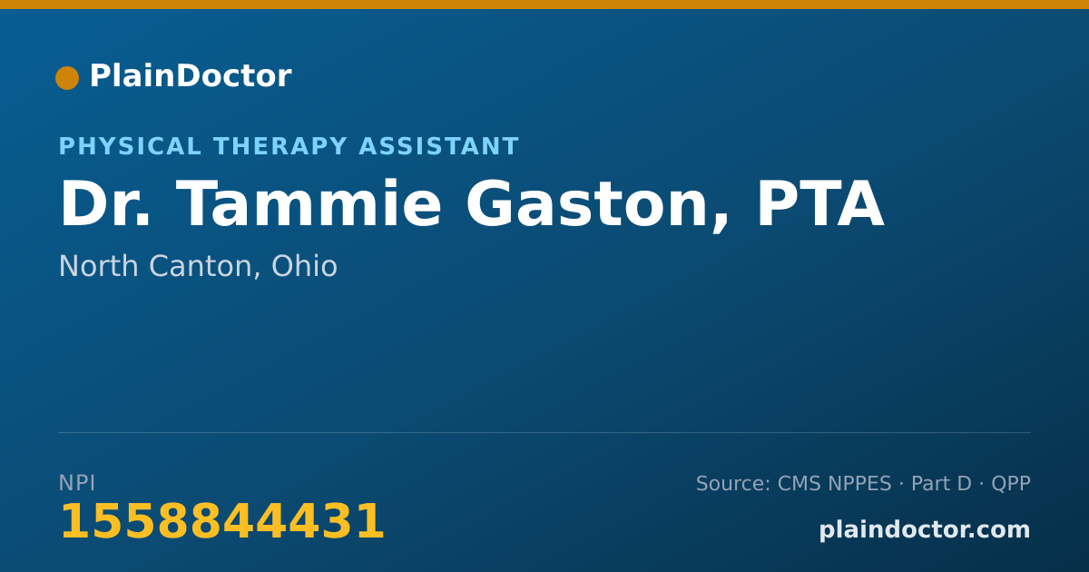 Shareable card for Tammie Gaston, PTA - Physical Therapy Assistant, North Canton, OH