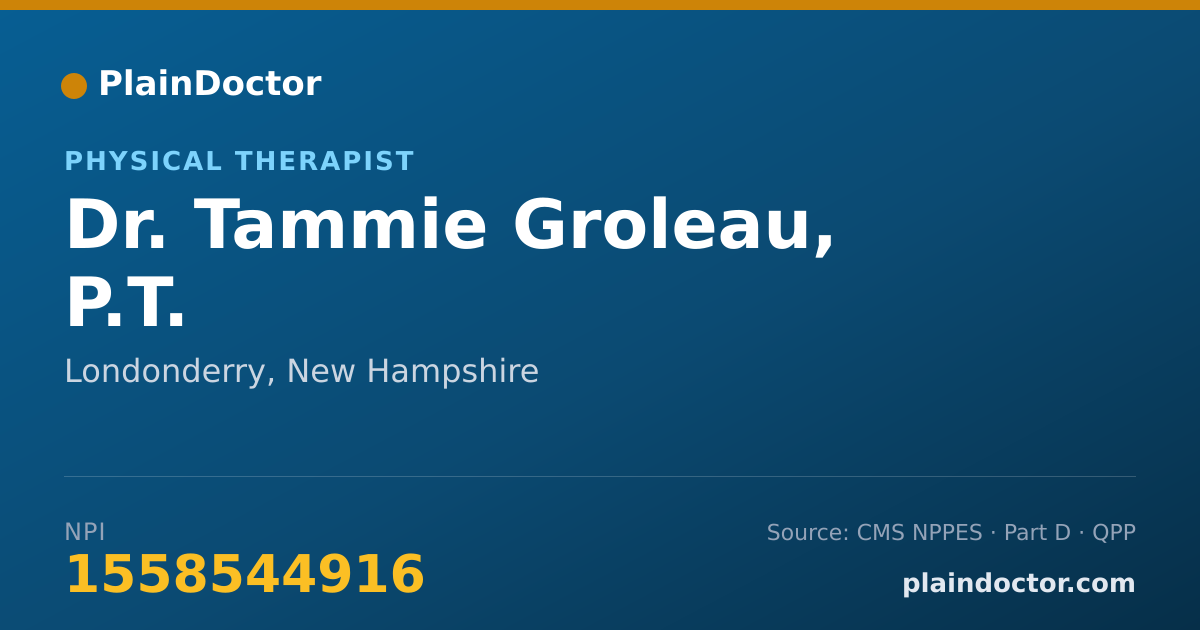 Shareable card for Tammie Groleau, P.T. - Physical Therapist, Londonderry, NH
