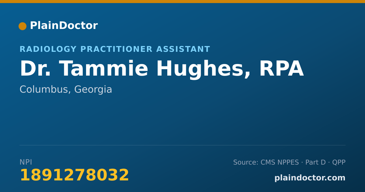 Shareable card for Tammie Hughes, RPA - Radiology Practitioner Assistant, Columbus, GA