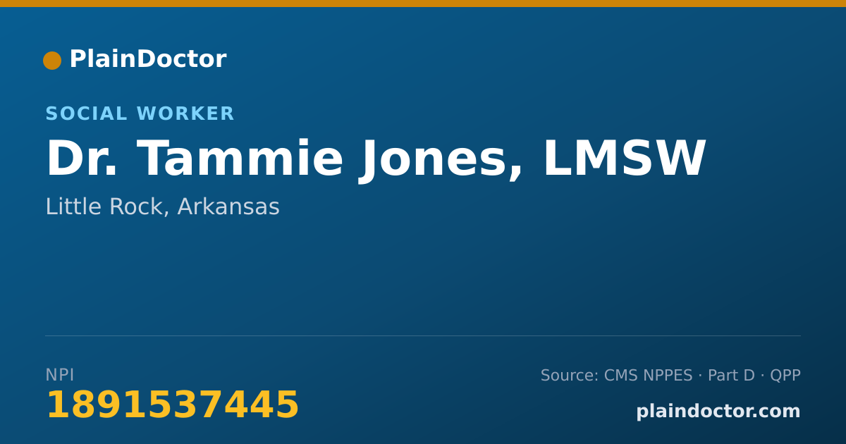 Shareable card for Tammie Jones, LMSW - Social Worker, Little Rock, AR