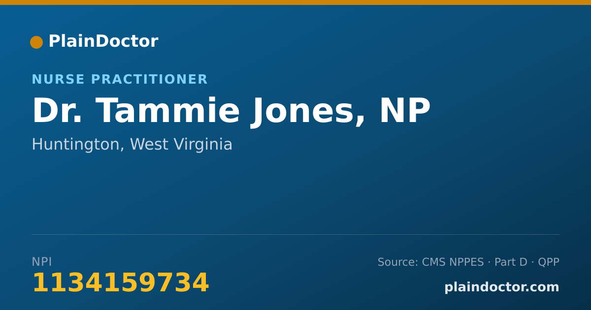 Shareable card for Tammie Jones, NP - Nurse Practitioner, Huntington, WV