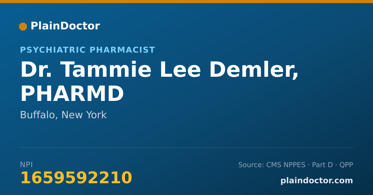 Shareable card for Tammie Lee Demler, PHARMD - Psychiatric Pharmacist, Buffalo, NY