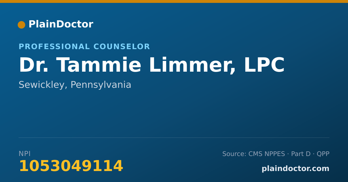 Shareable card for Tammie Limmer, LPC - Professional Counselor, Sewickley, PA