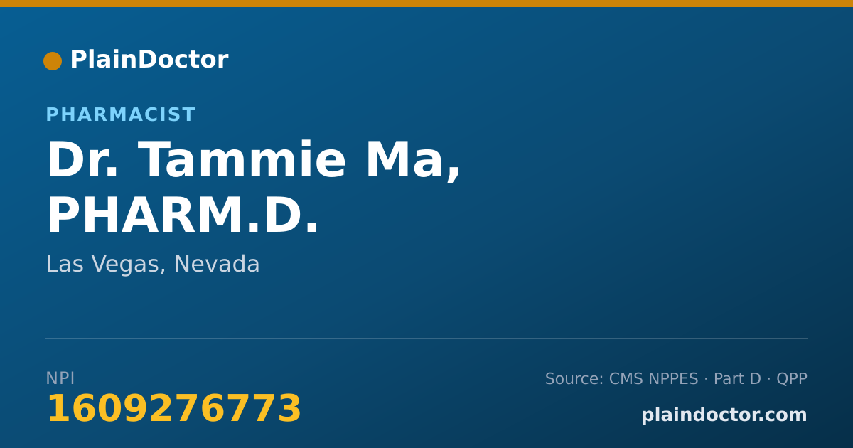 Shareable card for Tammie Ma, PHARM.D. - Pharmacist, Las Vegas, NV