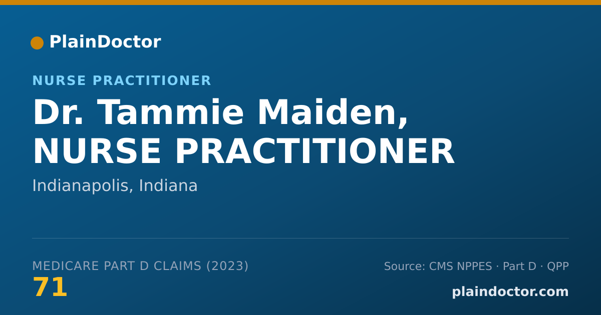 Shareable card for Tammie Maiden, NURSE PRACTITIONER - Nurse Practitioner, Indianapolis, IN