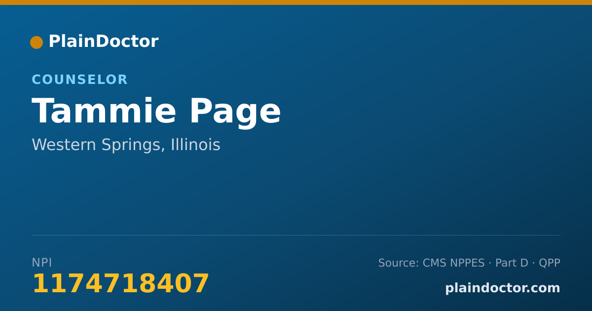 Shareable card for Tammie Page - Counselor, Western Springs, IL