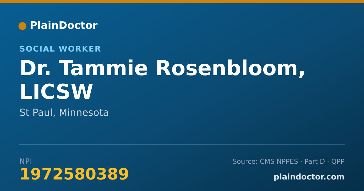 Shareable card for Tammie Rosenbloom, LICSW - Social Worker, St Paul, MN
