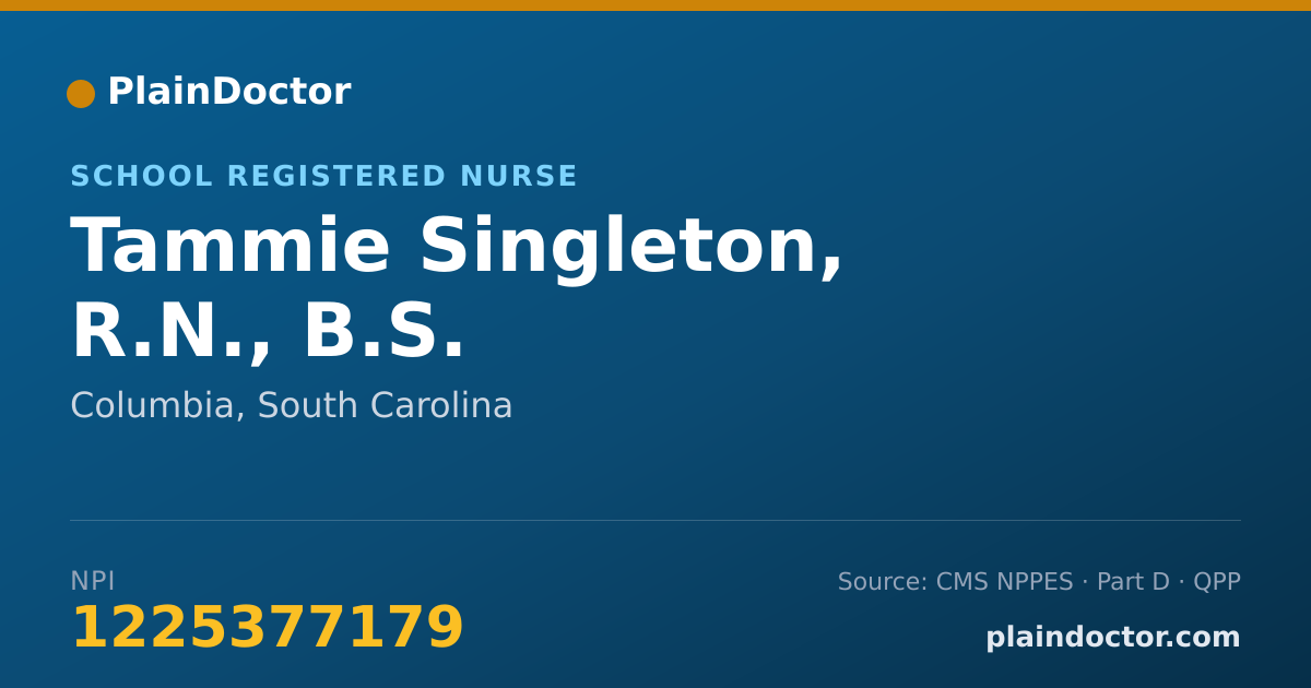 Shareable card for Tammie Singleton, R.N., B.S. - School Registered Nurse, Columbia, SC