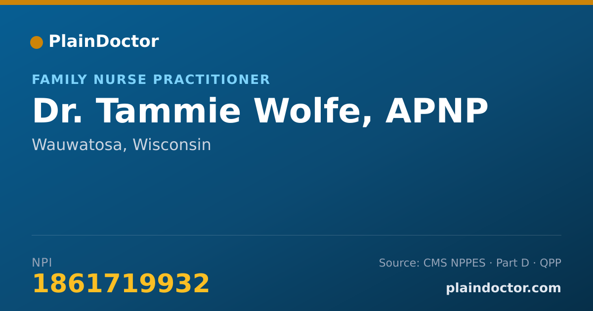Shareable card for Tammie Wolfe, APNP - Family Nurse Practitioner, Wauwatosa, WI