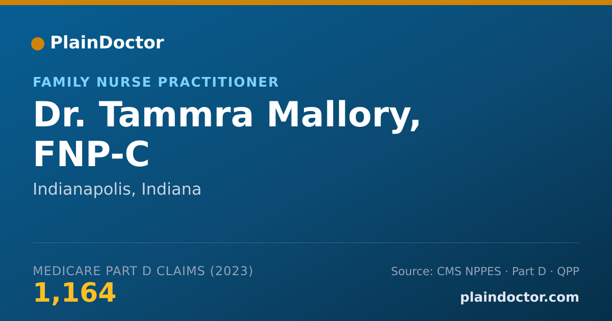Shareable card for Tammra Mallory, FNP-C - Family Nurse Practitioner, Indianapolis, IN