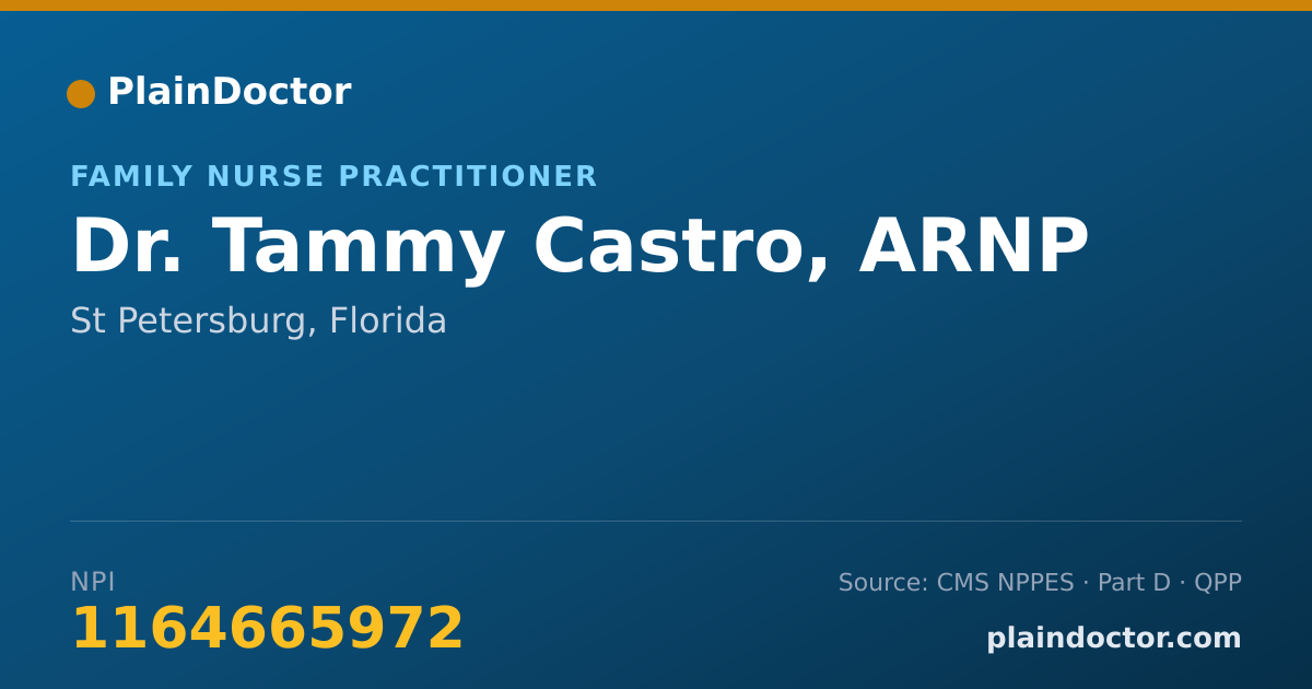 Shareable card for Tammy Castro, ARNP - Family Nurse Practitioner, St Petersburg, FL