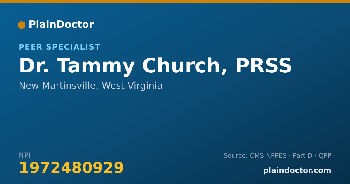 Shareable card for Tammy Church, PRSS - Peer Specialist, New Martinsville, WV