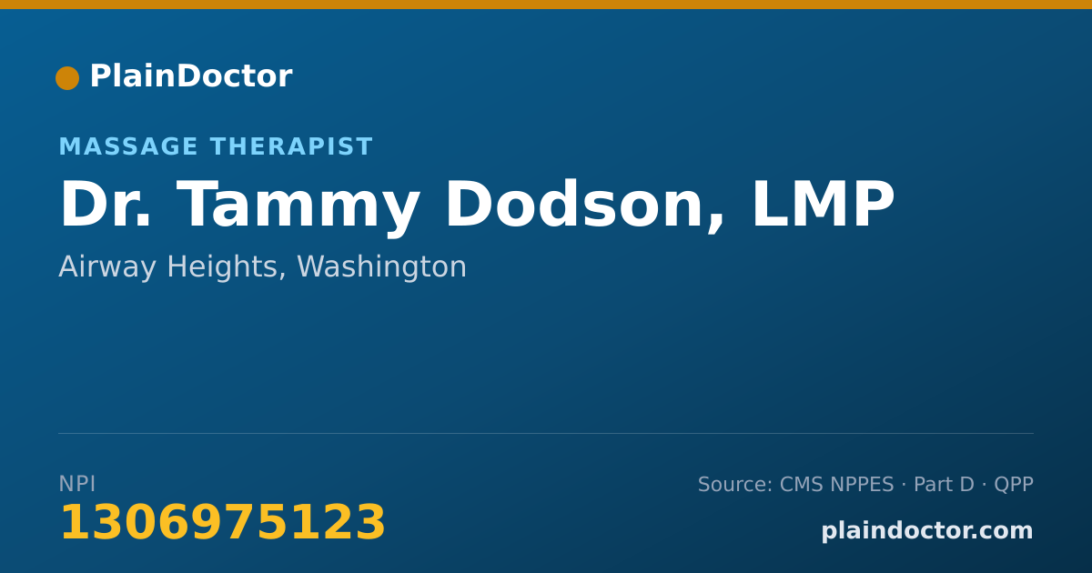 Shareable card for Tammy Dodson, LMP - Massage Therapist, Airway Heights, WA