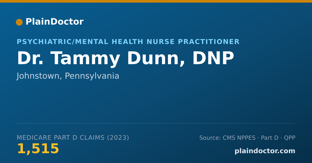 Shareable card for Tammy Dunn, DNP - Psychiatric/Mental Health Nurse Practitioner, Johnstown, PA