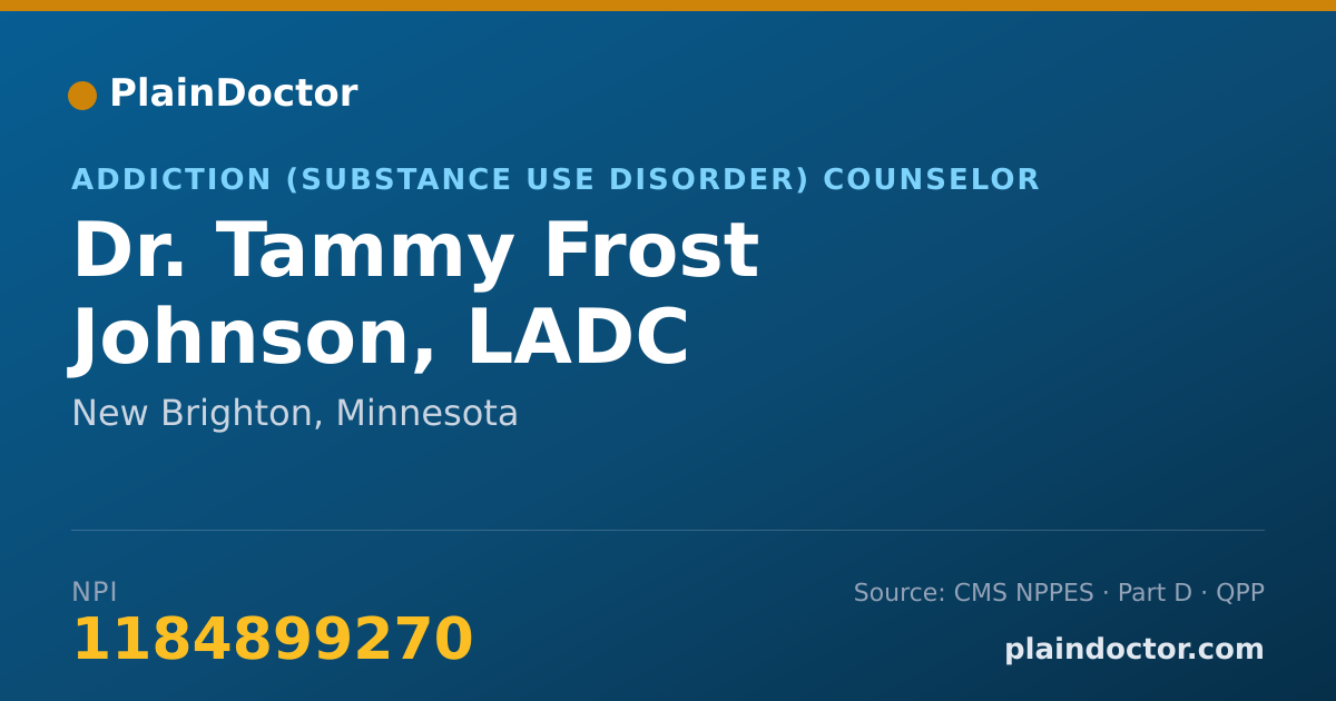 Shareable card for Tammy Frost Johnson, LADC - Addiction (Substance Use Disorder) Counselor, New Brighton, MN