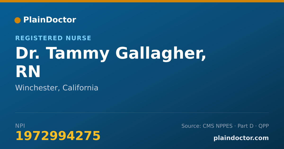 Shareable card for Tammy Gallagher, RN - Registered Nurse, Winchester, CA