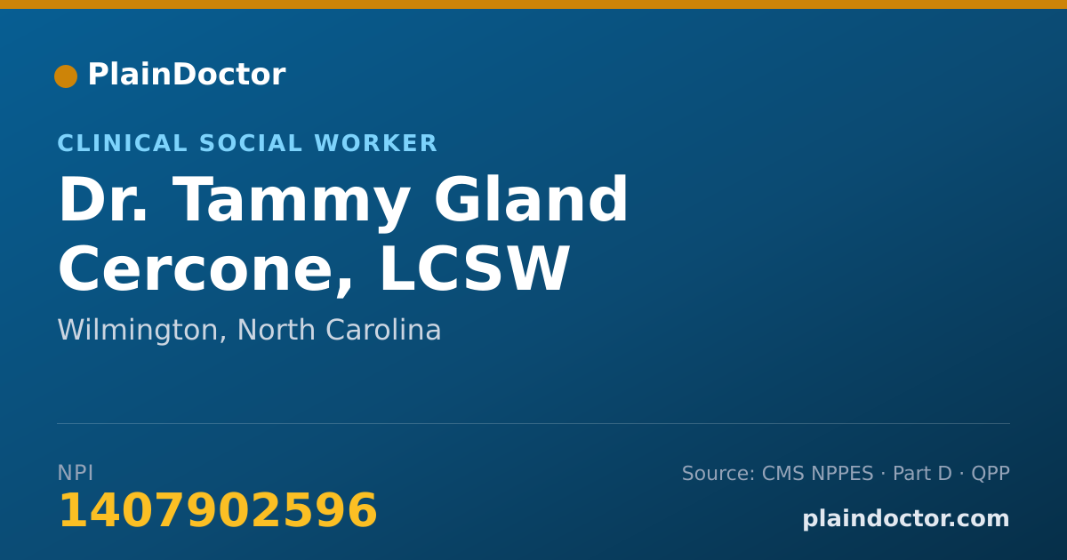 Shareable card for Tammy Gland Cercone, LCSW - Clinical Social Worker, Wilmington, NC