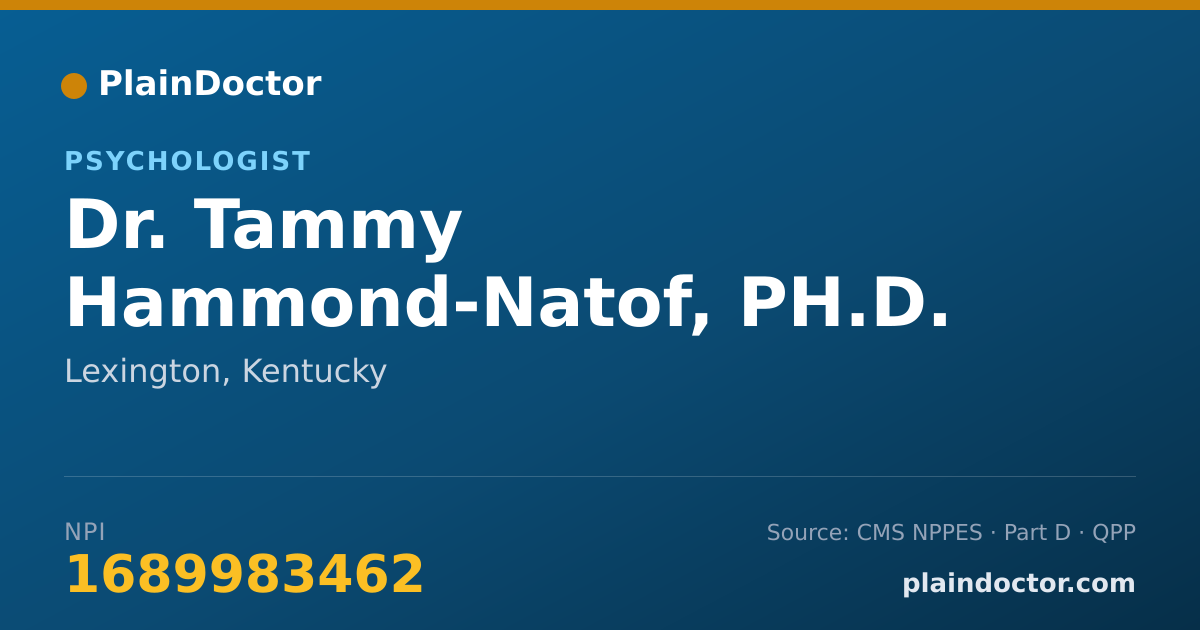 Shareable card for Tammy Hammond-Natof, PH.D. - Psychologist, Lexington, KY