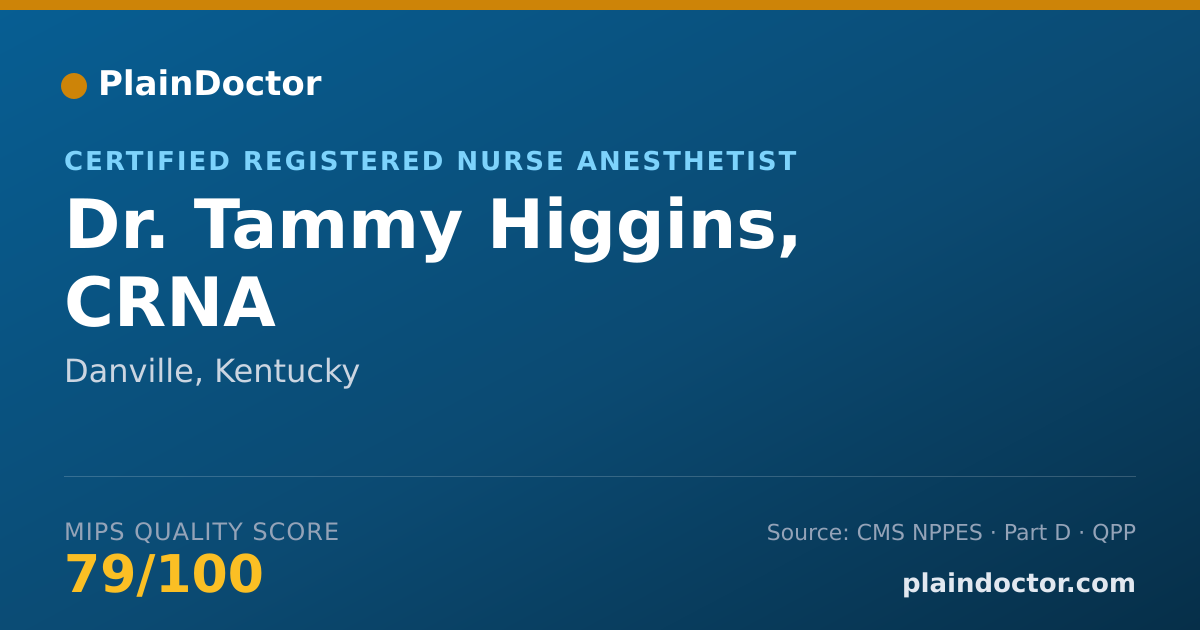 Shareable card for Tammy Higgins, CRNA - Certified Registered Nurse Anesthetist, Danville, KY