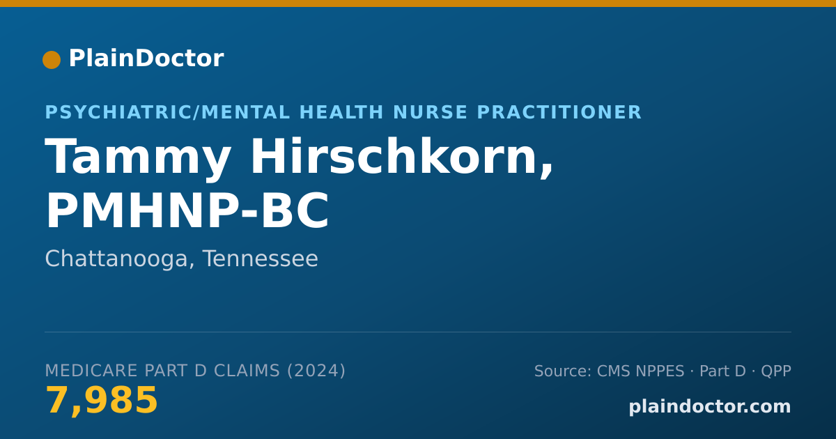 Shareable card for Tammy Hirschkorn, PMHNP-BC - Psychiatric/Mental Health Nurse Practitioner, Chattanooga, TN
