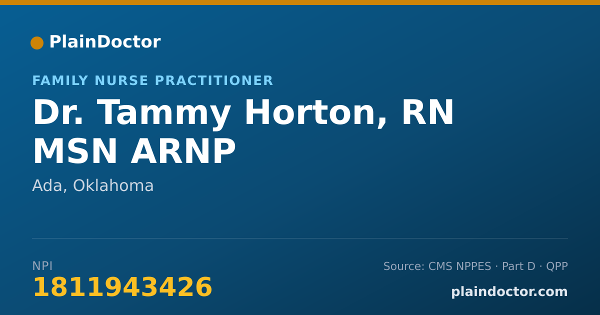 Shareable card for Tammy Horton, RN MSN ARNP - Family Nurse Practitioner, Ada, OK