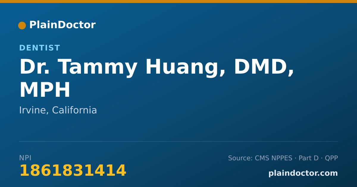 Shareable card for Tammy Huang, DMD, MPH - Dentist, Irvine, CA
