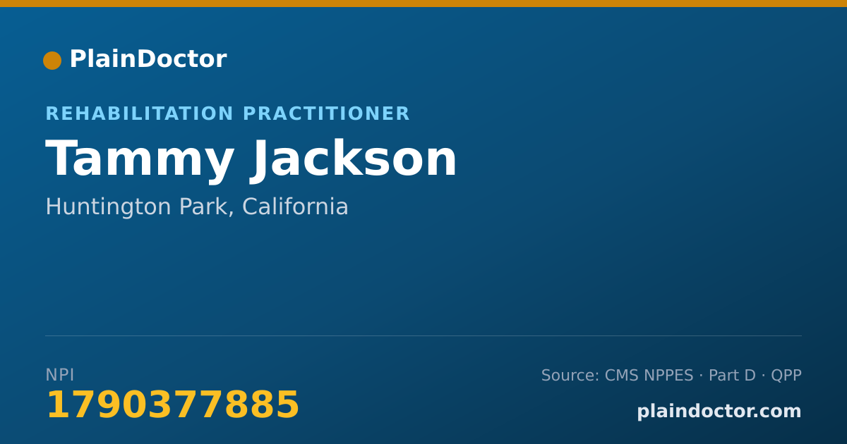 Shareable card for Tammy Jackson - Rehabilitation Practitioner, Huntington Park, CA