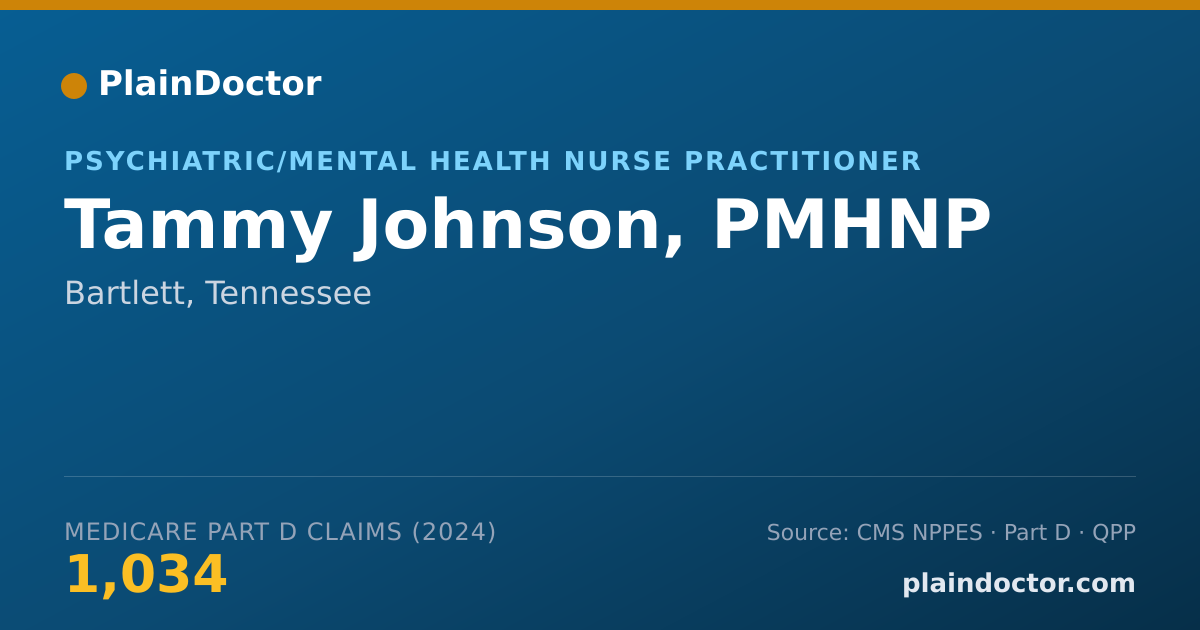 Shareable card for Tammy Johnson, PMHNP - Psychiatric/Mental Health Nurse Practitioner, Bartlett, TN