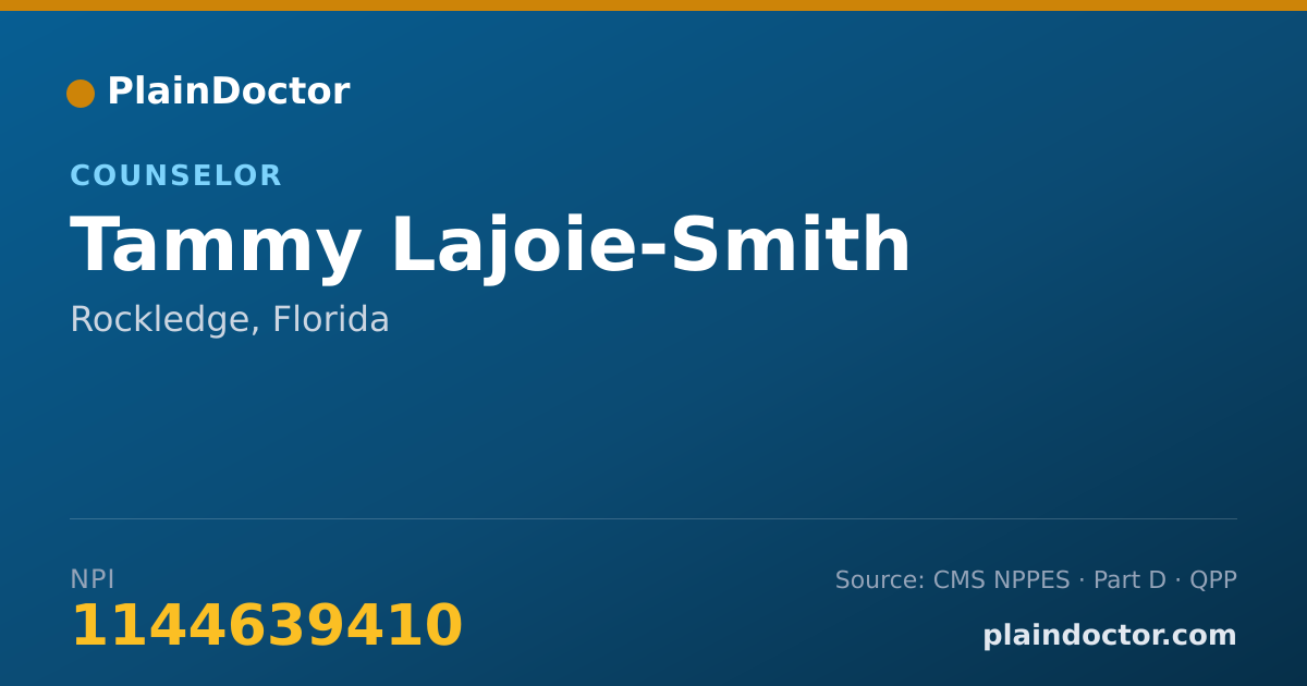 Shareable card for Tammy Lajoie-Smith - Counselor, Rockledge, FL