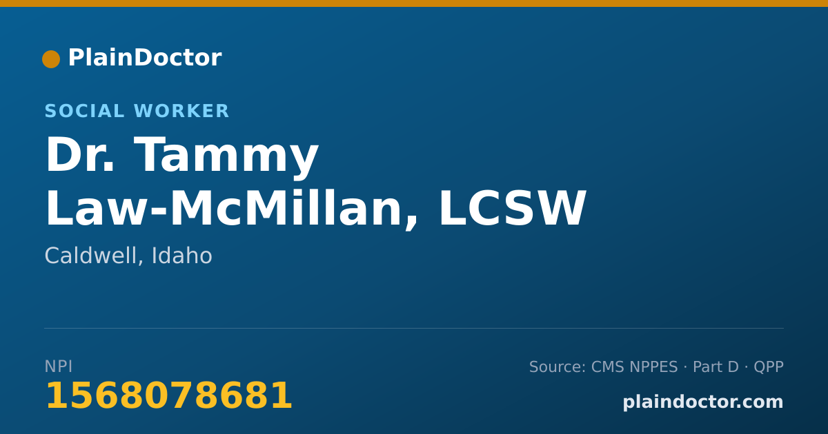Shareable card for Tammy Law-McMillan, LCSW - Social Worker, Caldwell, ID