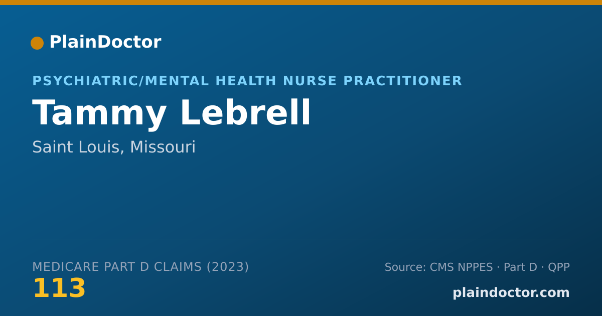 Shareable card for Tammy Lebrell - Psychiatric/Mental Health Nurse Practitioner, Saint Louis, MO