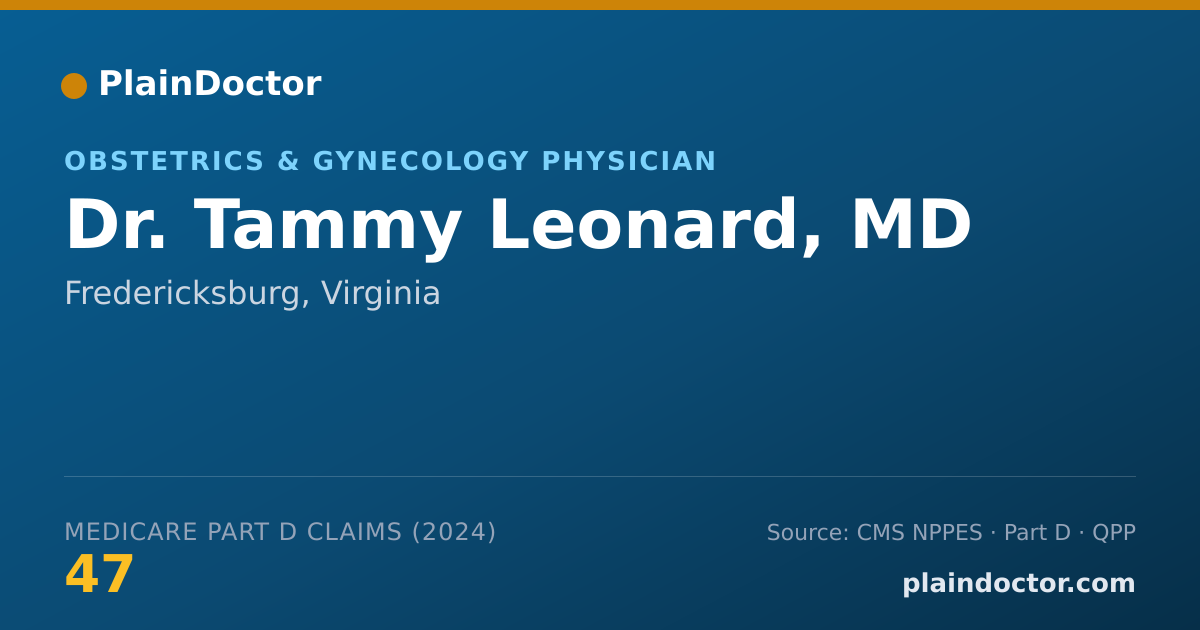 Shareable card for Tammy Leonard, MD - Obstetrics & Gynecology Physician, Fredericksburg, VA