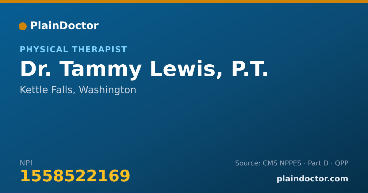 Shareable card for Tammy Lewis, P.T. - Physical Therapist, Kettle Falls, WA