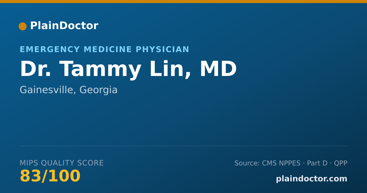 Shareable card for Tammy Lin, MD - Emergency Medicine Physician, Gainesville, GA