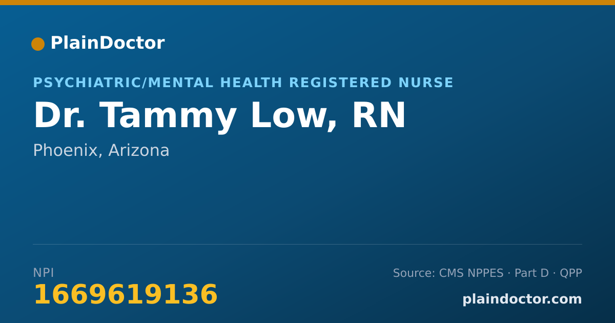 Shareable card for Tammy Low, RN - Psychiatric/Mental Health Registered Nurse, Phoenix, AZ