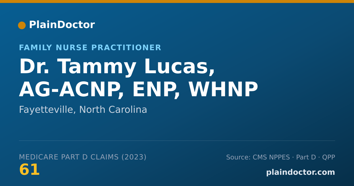 Shareable card for Tammy Lucas, AG-ACNP, ENP, WHNP - Family Nurse Practitioner, Fayetteville, NC