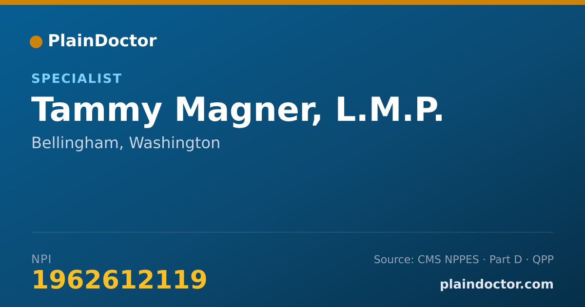 Shareable card for Tammy Magner, L.M.P. - Specialist, Bellingham, WA