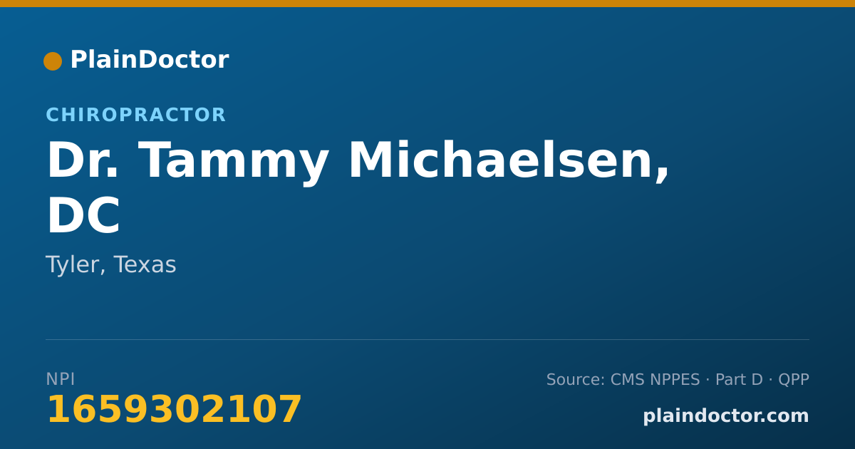 Shareable card for Tammy Michaelsen, DC - Chiropractor, Tyler, TX