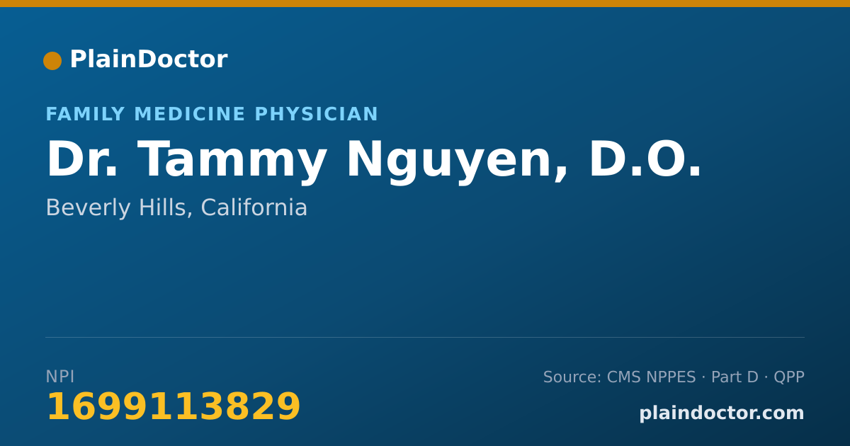 Shareable card for Tammy Nguyen, D.O. - Family Medicine Physician, Beverly Hills, CA