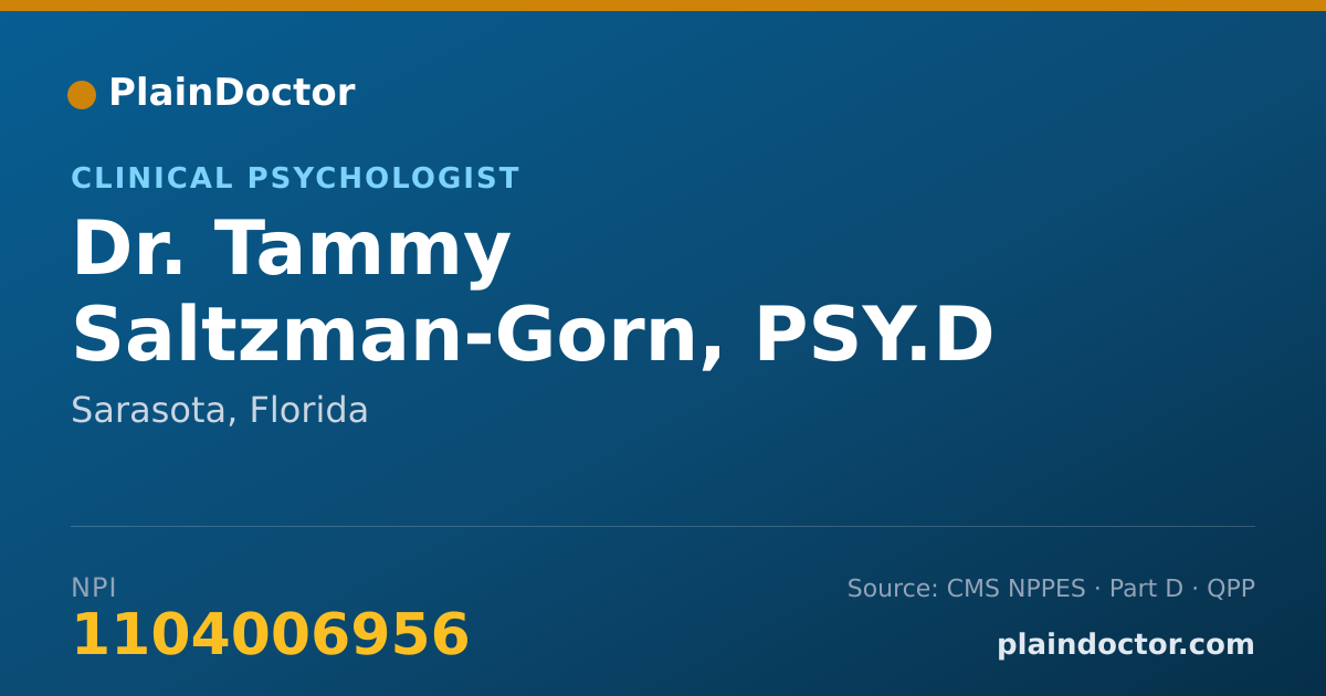Shareable card for Tammy Saltzman-Gorn, PSY.D - Clinical Psychologist, Sarasota, FL