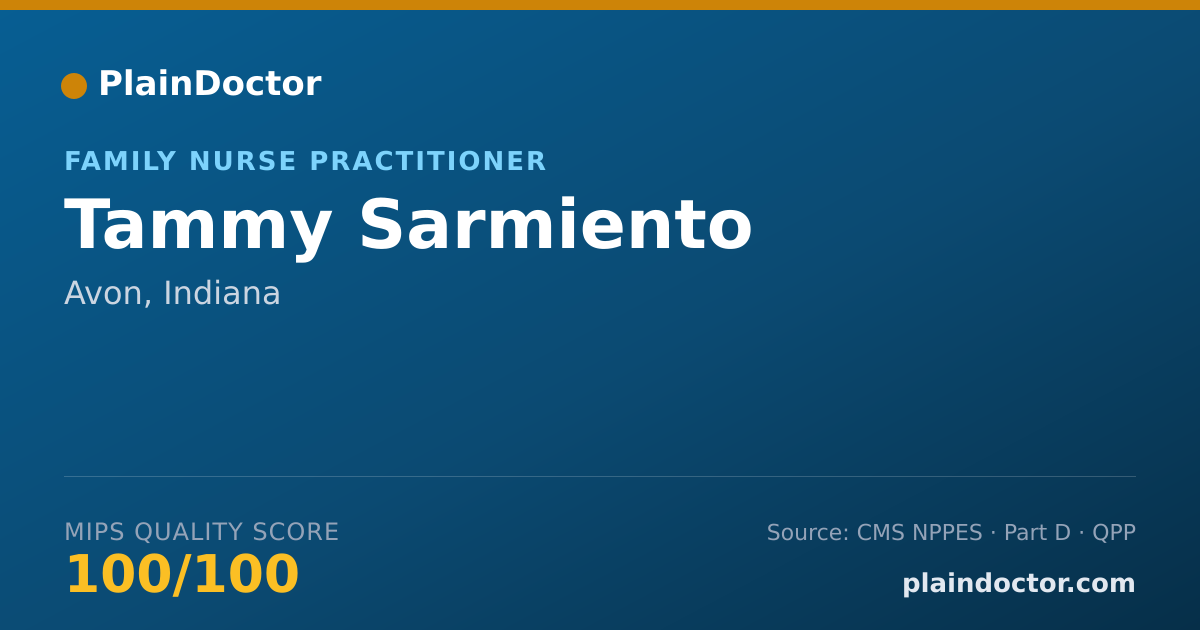 Shareable card for Tammy Sarmiento - Family Nurse Practitioner, Avon, IN