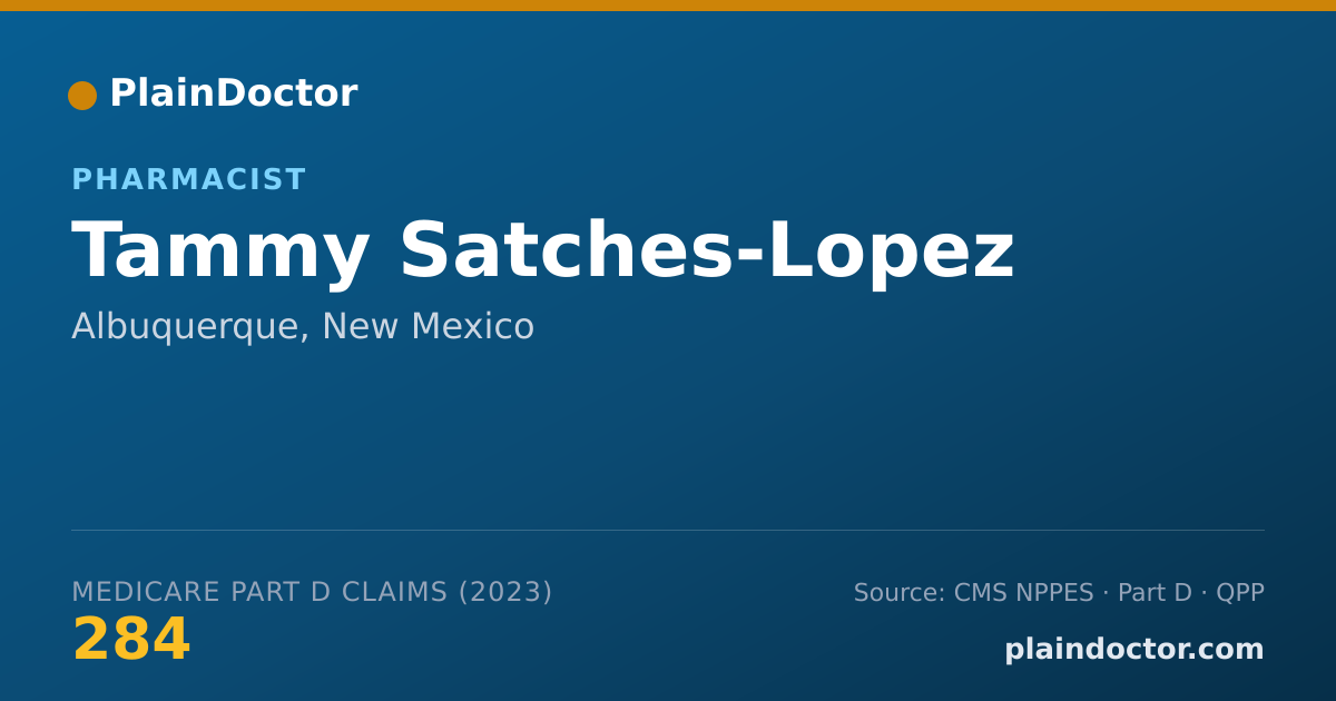 Shareable card for Tammy Satches-Lopez - Pharmacist, Albuquerque, NM