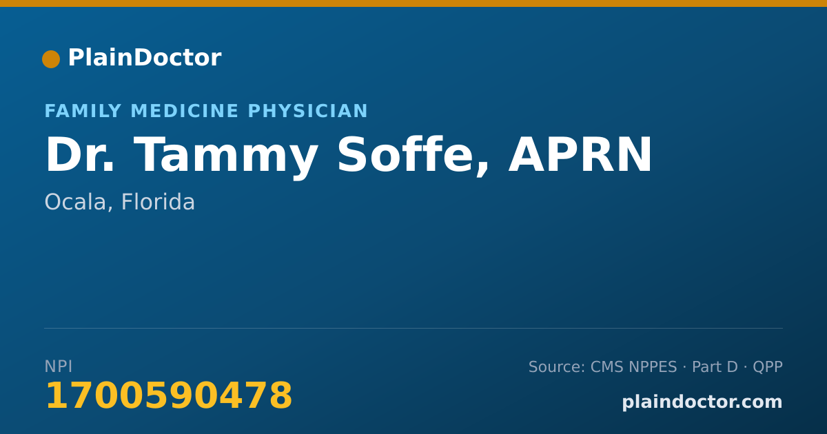 Shareable card for Tammy Soffe, APRN - Family Medicine Physician, Ocala, FL