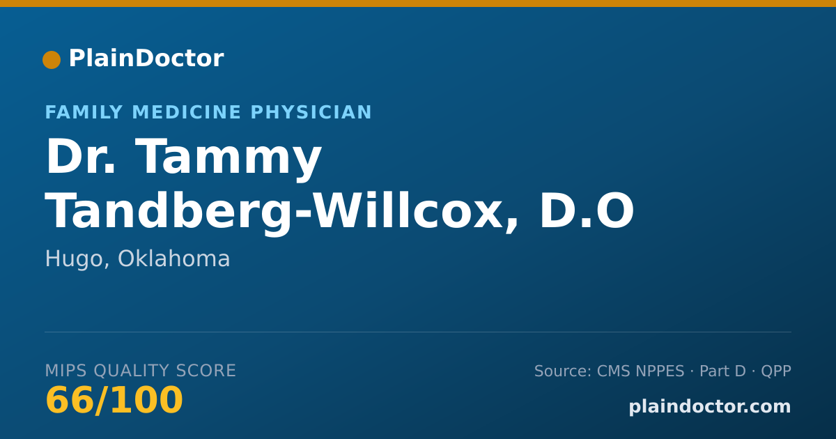 Shareable card for Tammy Tandberg-Willcox, D.O - Family Medicine Physician, Hugo, OK
