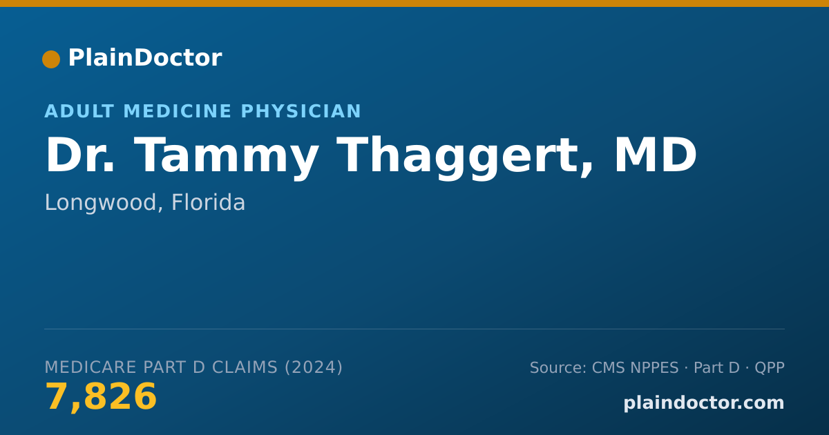 Shareable card for Tammy Thaggert, MD - Adult Medicine Physician, Longwood, FL