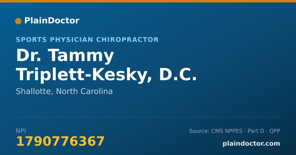 Shareable card for Tammy Triplett-Kesky, D.C. - Sports Physician Chiropractor, Shallotte, NC
